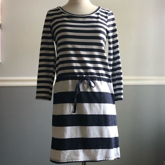 Caslon Nordstrom Striped Drawstring Waist Dress XS - Picture 1 of 8